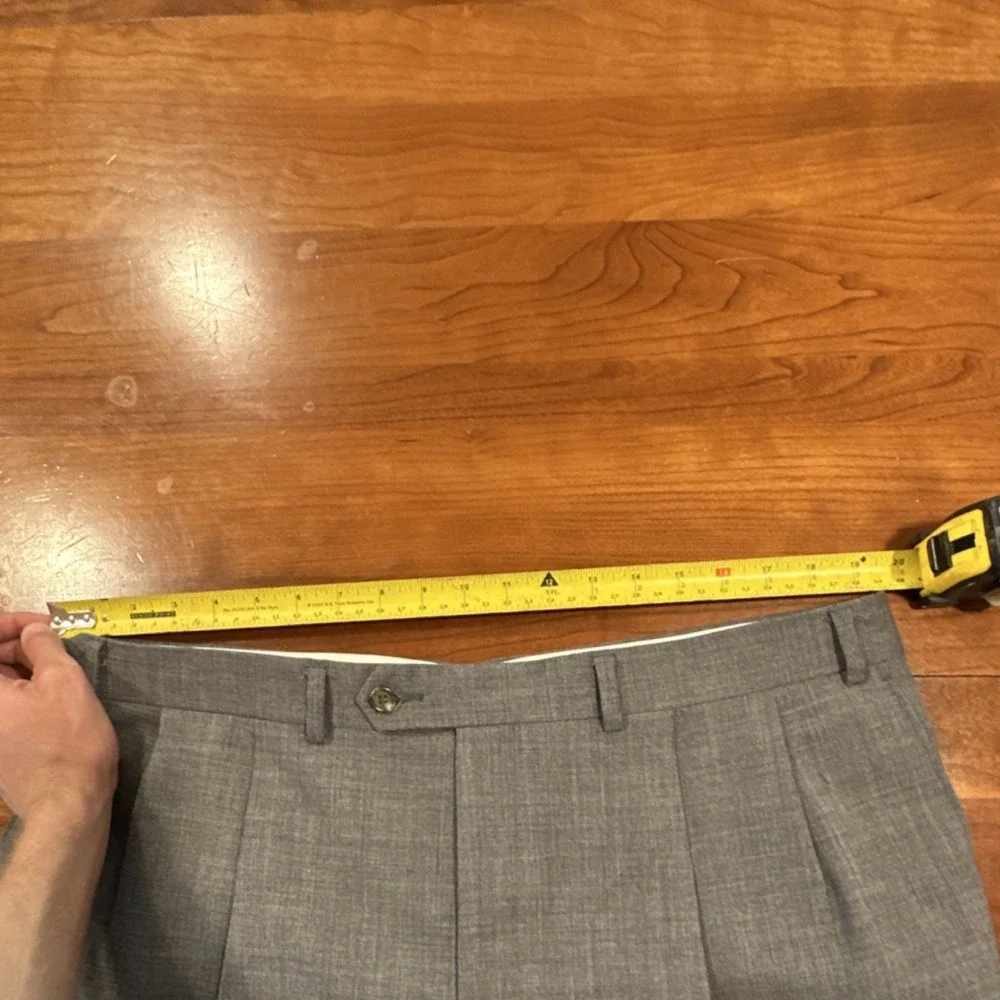 Lauren Ralph Lauren Men's Gray Wool Dress‎ Pants Pleated Classic Straight 42/32